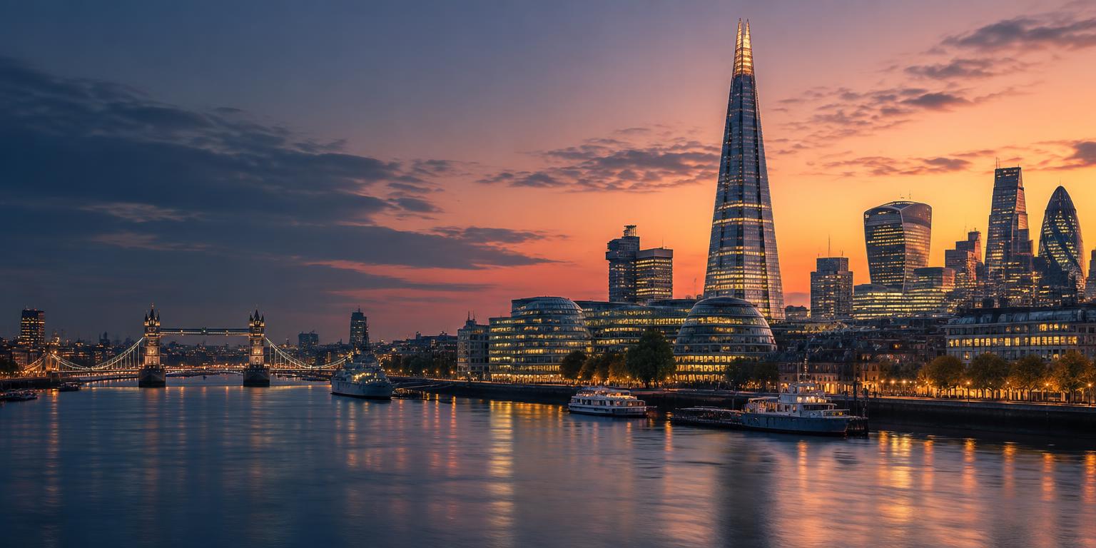 London skyline at blue hour